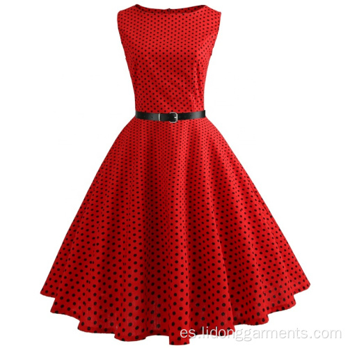 Mujeres Party Vintage Vintage Polka Vestido retro personalizado